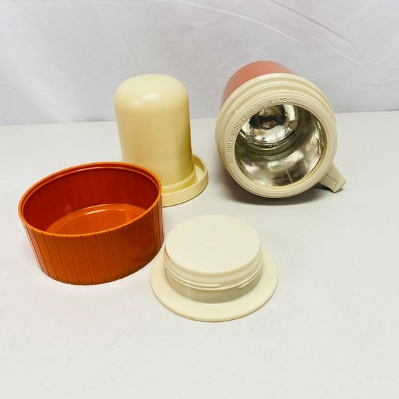 Vintage Thermos 10oz Insulated Hot or Cold Food Cup Orange King Seely Model 7002 - Picture 9 of 11